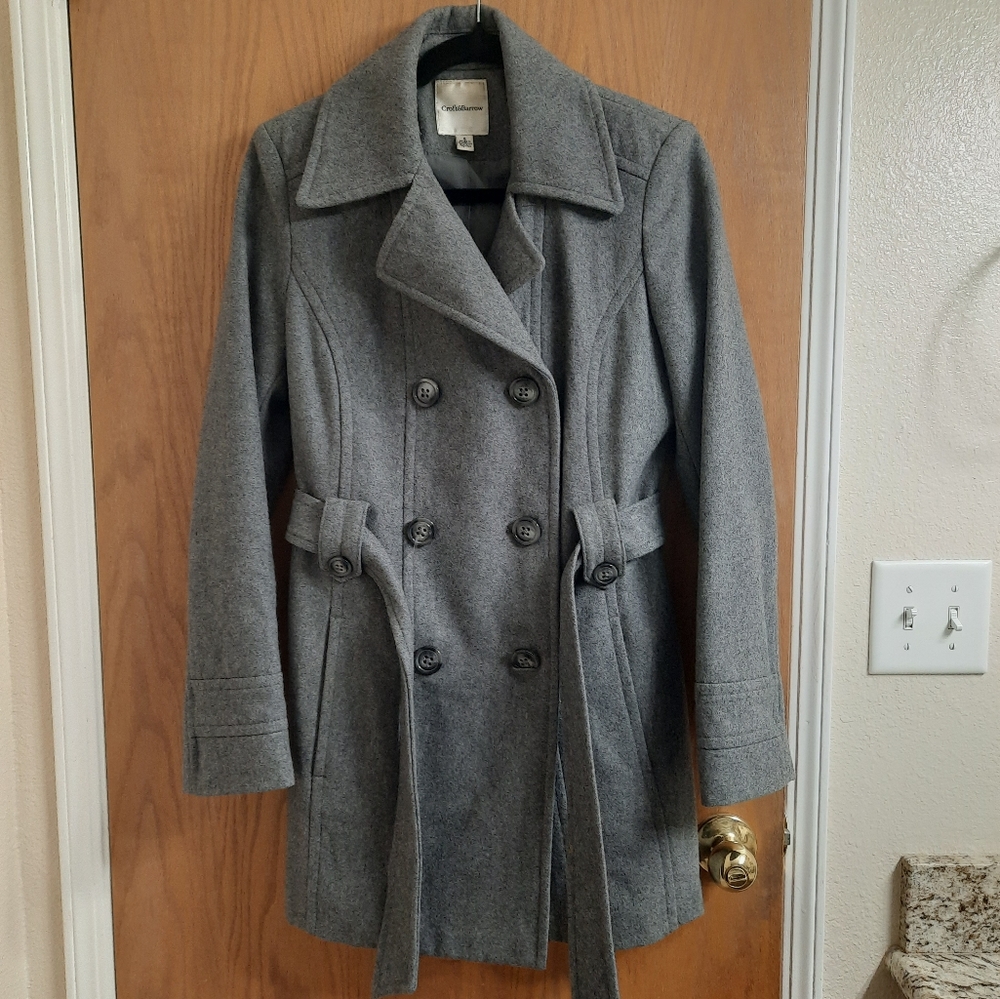 Croft&Barrow Gray Women's Wool Coat, Size Small, Very Good Condition